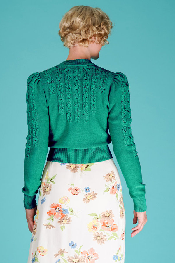 The Peggy Sue Cardigan Emerald Green Wool