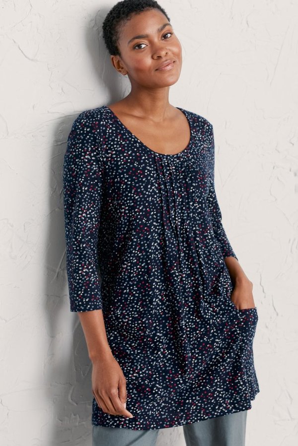 Busy Lizzy Tunic - Dotted Paint Maritime Primula